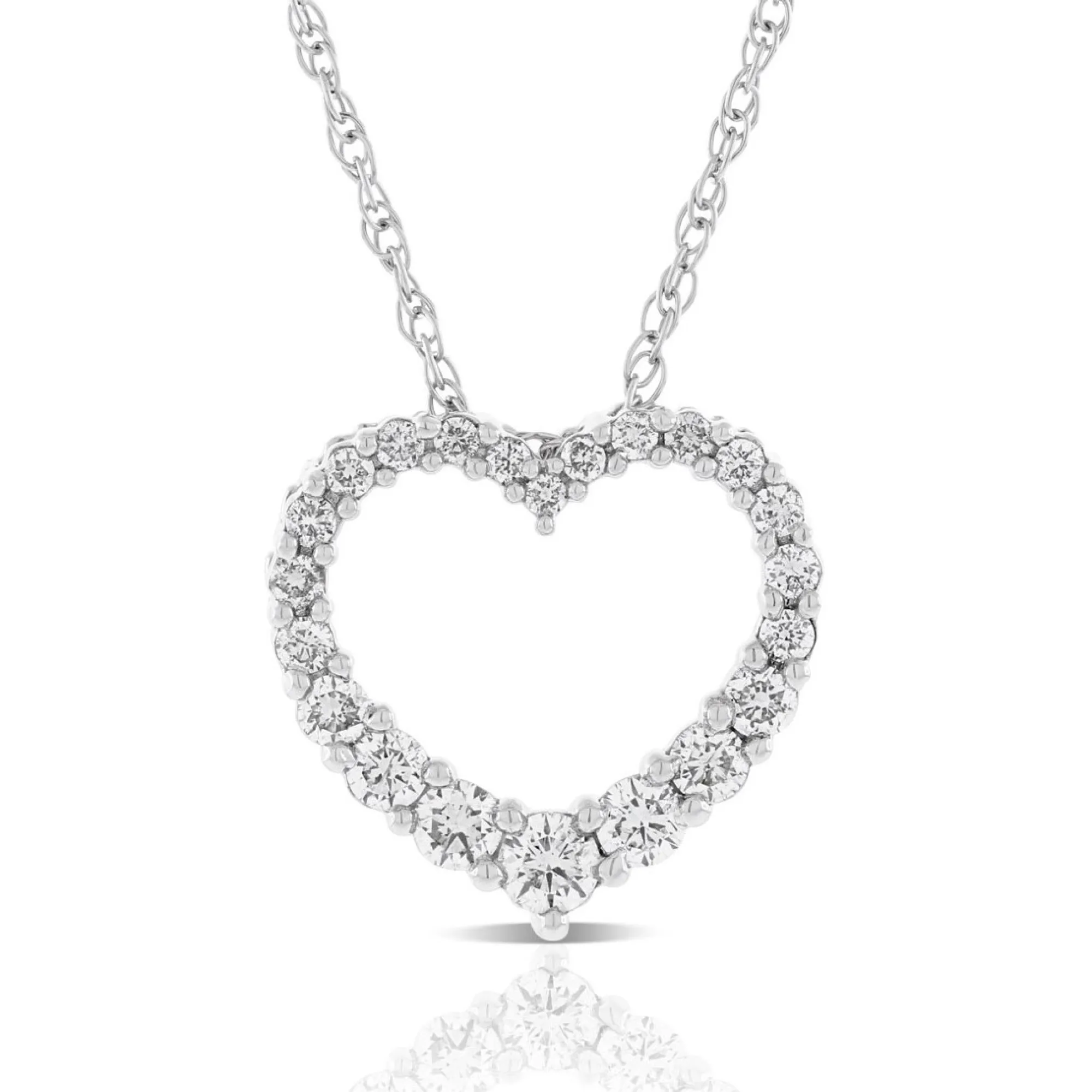Graduated Diamond Heart Pendant 14K, 1/2 ctw. Clearance