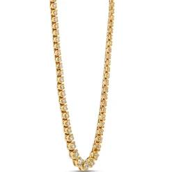 Graduated Round Diamond Necklace, 14K Yellow Gold