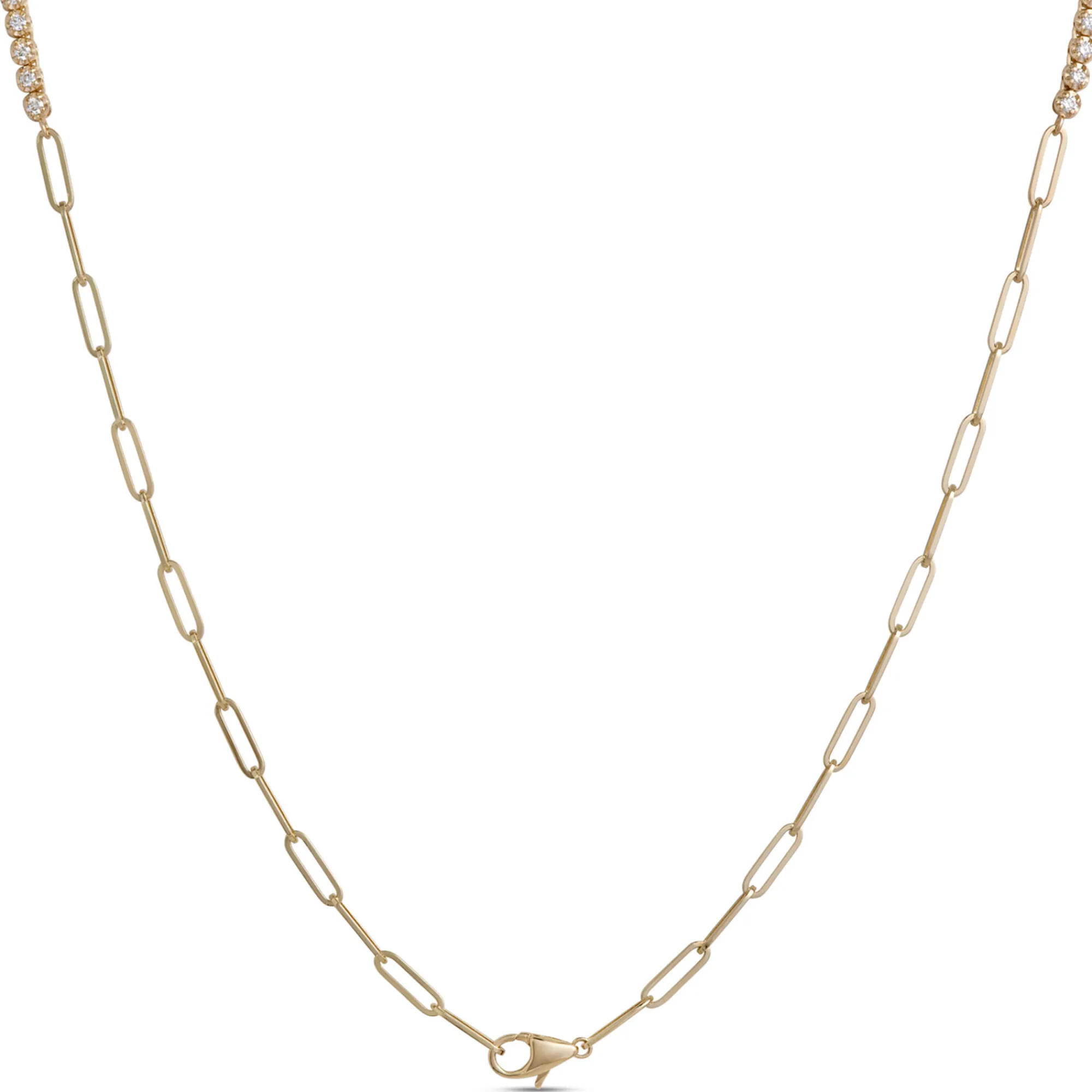 Graduated Round Diamond Necklace, 14K Yellow Gold