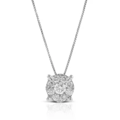 Halo Diamond Pendant 14K, 1/2 ctw. Discount