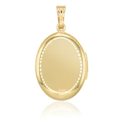 Hand Engraved Oval Locket, 14K Yellow Gold Outlet