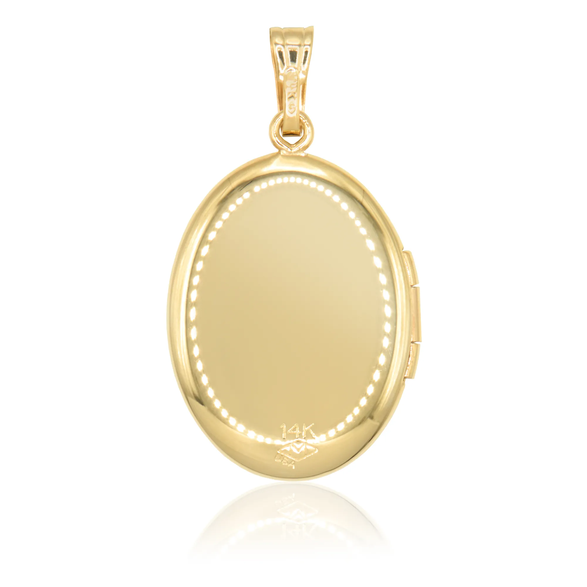 Hand Engraved Oval Locket, 14K Yellow Gold Outlet