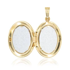 Hand Engraved Oval Locket, 14K Yellow Gold Outlet