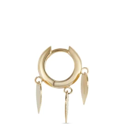 Heart Shaped Dangle Hoop Earrings in 14K Yellow Gold Hot