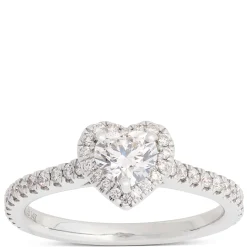 Ikuma Heart Shaped Diamond Halo Engagement Ring, 14K White Gold Online
