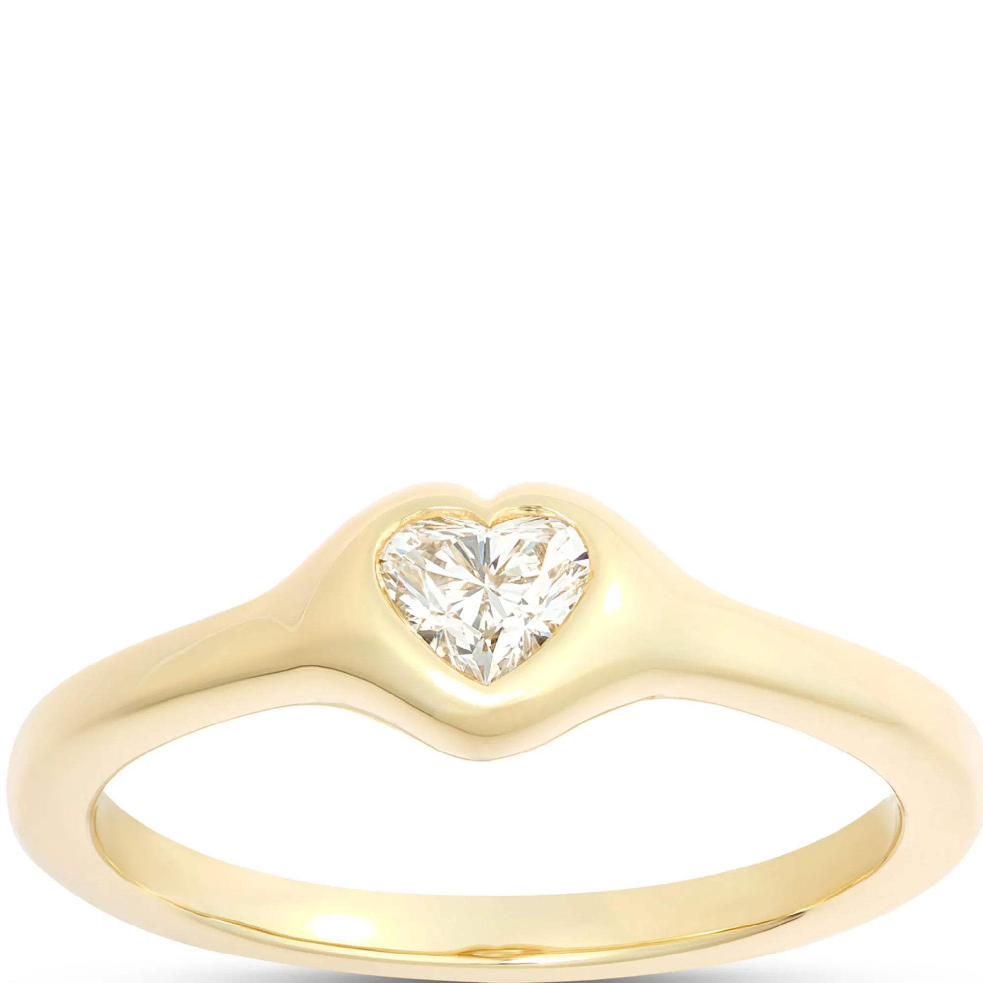 Heart Shaped Diamond Ring, ¼ Carat, 14K Yellow Gold Clearance
