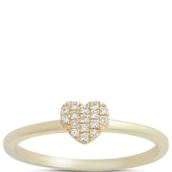 Heart-Shaped Pave Diamond Ring, 14K Yellow Gold Best