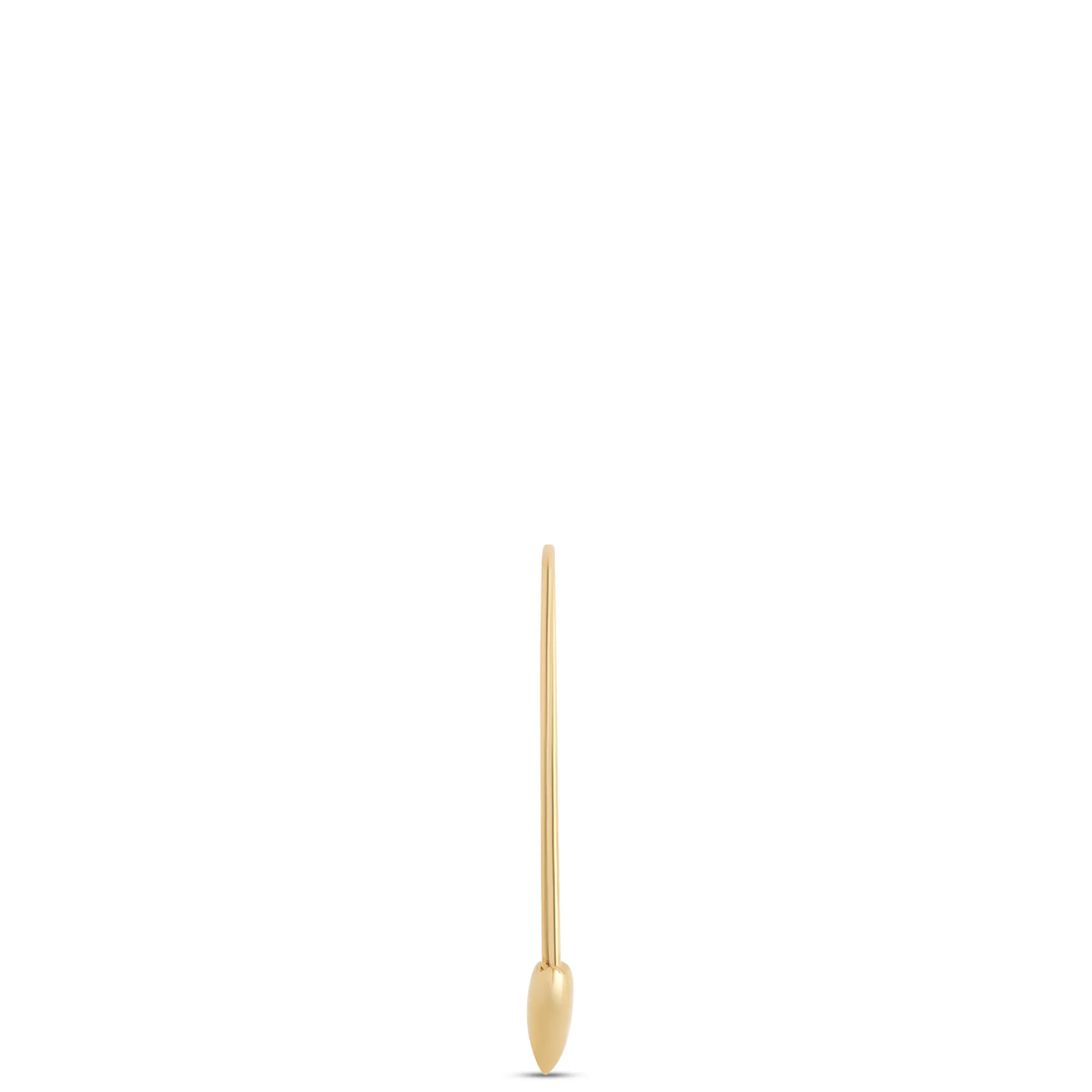 Heart Shaped Pin Hoops, 14K Yellow Gold Clearance