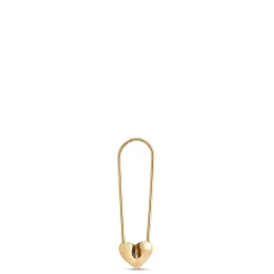 Heart Shaped Pin Hoops, 14K Yellow Gold Clearance