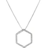 Hexagon Diamond Pendant, 14K White Gold Sale