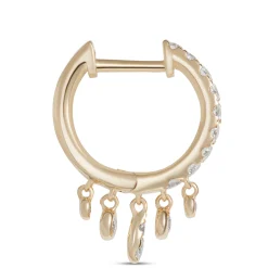 Hoop Diamond Dangle Earrings, 14K Yellow Gold Online