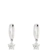 Huggie Hoops With Diamond Drops, 18K White Gold Outlet