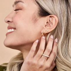 Ikuma Canadian Cluster Diamond Earrings, 14K Yellow Gold Hot