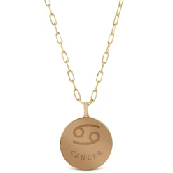 Ikuma Canadian Diamond Cancer Zodiac Necklace, 14K Yellow Gold
