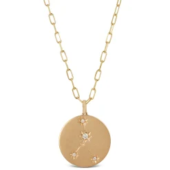 Ikuma Canadian Diamond Cancer Zodiac Necklace, 14K Yellow Gold