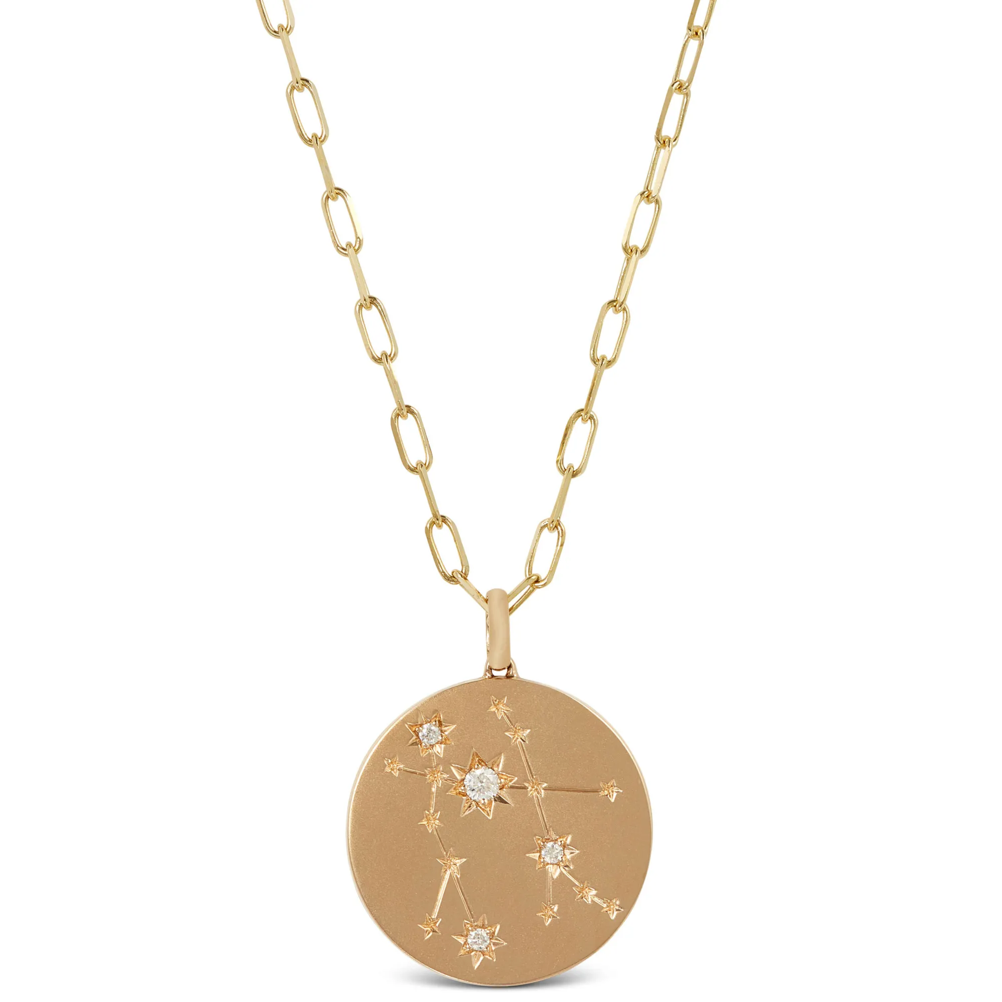Ikuma Canadian Diamond Gemini Zodiac Necklace, 14K Yellow Gold