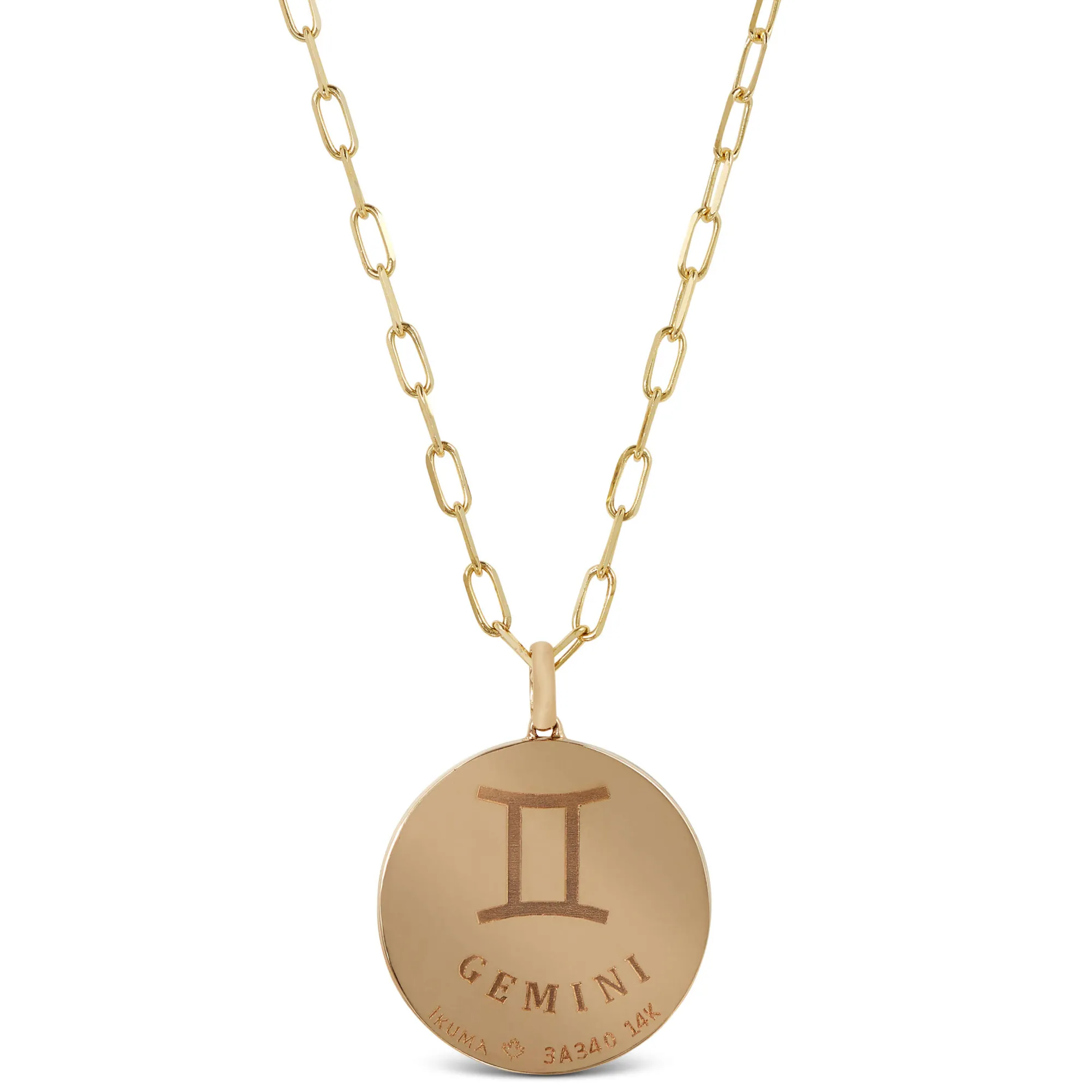 Ikuma Canadian Diamond Gemini Zodiac Necklace, 14K Yellow Gold