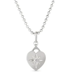 Ikuma Canadian Diamond Heart Shaped Pendant Necklace, Sterling Silver Discount