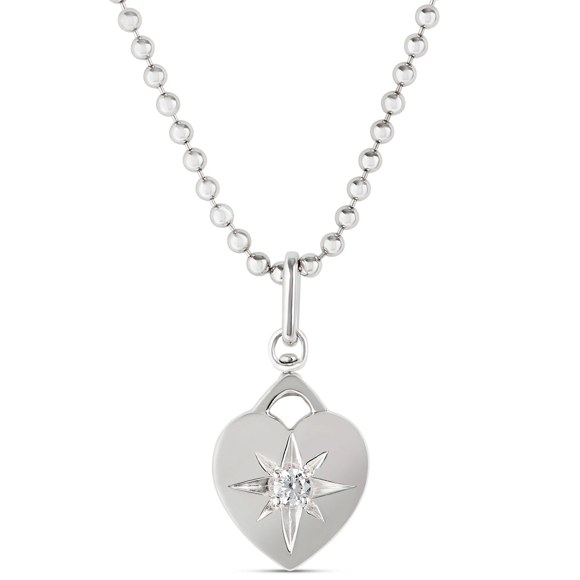 Ikuma Canadian Diamond Heart Shaped Pendant Necklace, Sterling Silver Discount