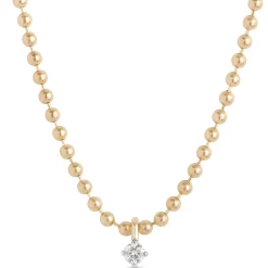 Ikuma Classic Round Diamond Pendant, 1/10 Carat Total Weight, 14K Yellow Gold Online