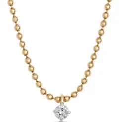 Ikuma Classic Round Diamond Pendant, ¼ Carat Total Weight, 14K Yellow Gold Online
