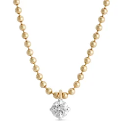 Ikuma Classic Round Diamond Pendant, ½ Carat Total Weight, 14K Yellow Gold Sale