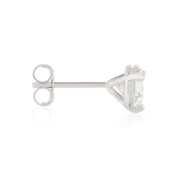 Ikuma Classic Round Diamond Studs, 1 3/8 Carat Total Weight,14K White Gold