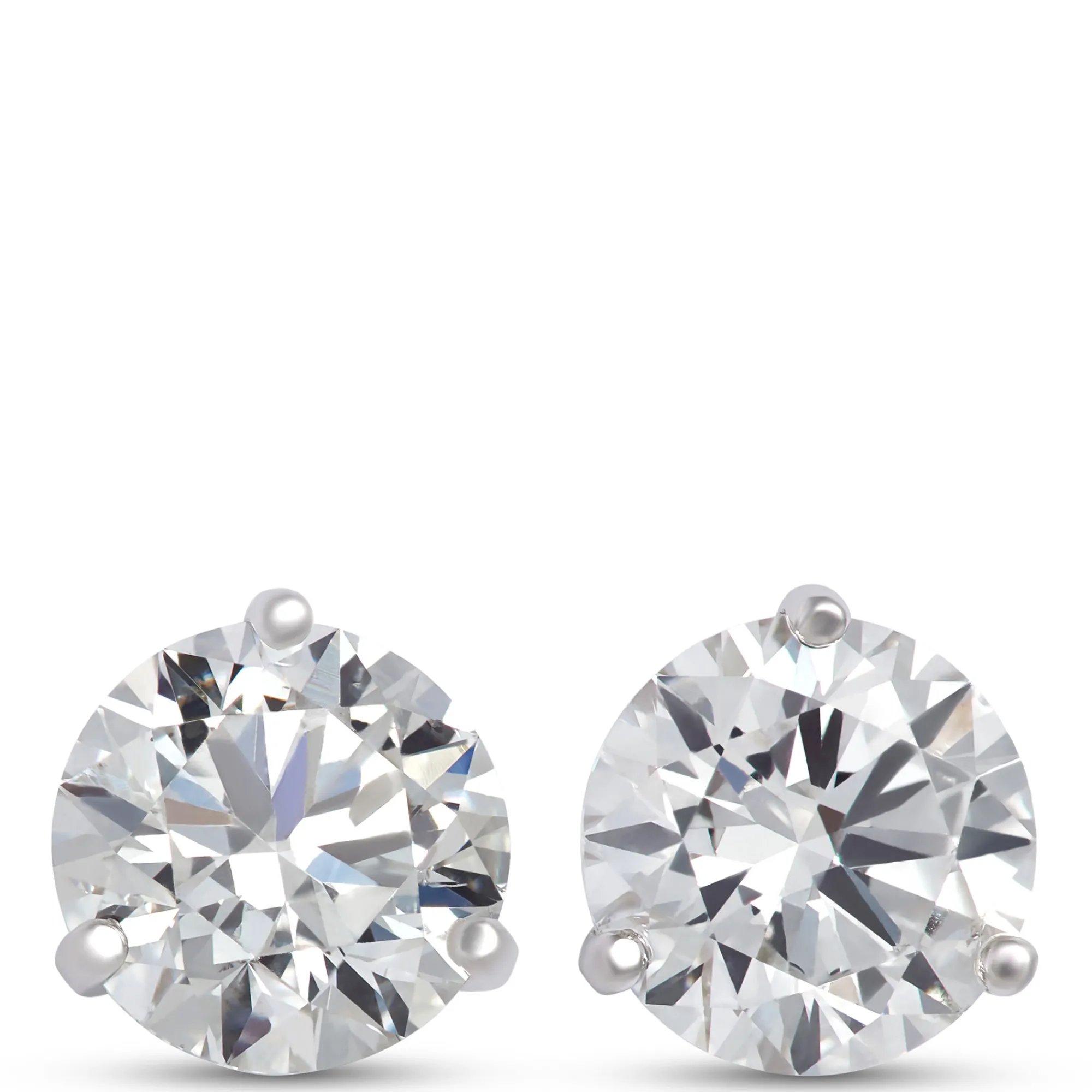 Ikuma Classic Round Diamond Studs, 2 Carat Total Weight,14K White Gold Sale