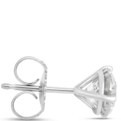 Ikuma Classic Round Diamond Studs, 2 Carat Total Weight,14K White Gold Sale