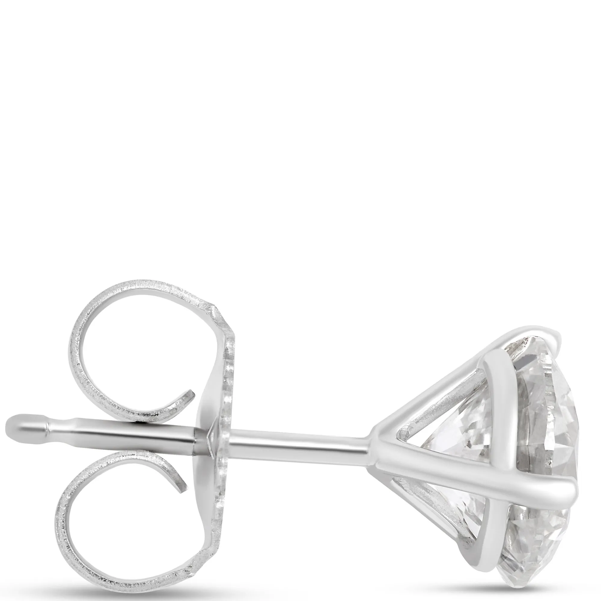 Ikuma Classic Round Diamond Studs, 2 Carat Total Weight,14K White Gold Sale