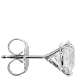 Ikuma Classic Round Diamond Studs, 3 Carat Total Weight,14K White Gold Best