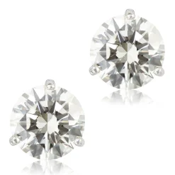 Ikuma Classic Round Diamond Studs, 3 1/4Carat Total Weight,14K White Gold New