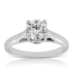 Ikuma Diamond Engagement Solitaire Ring 14K White Gold Discount