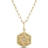 Ikuma Diamond Paperclip Necklace with Star of David Pendant, 14K Yellow Gold Online