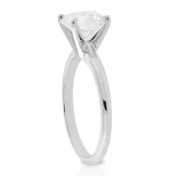 Ikuma Diamond Solitaire Engagement Ring 14K White Gold Discount