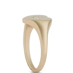 Ikuma Heart-Shaped Diamond Signet Pinky Ring, 14K Yellow Gold Discount
