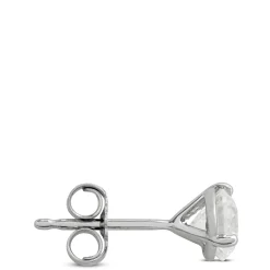 Ikuma Round Diamond Stud Earrings, 1 Carat Total Weight, in 14K White Gold Outlet