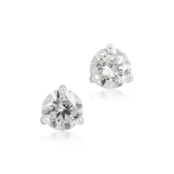 Ikuma Round Diamond Stud Earrings, ¾ Carat Total Weight, in 14K White Gold Sale