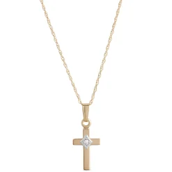15-Inch Baby Cross Pendant Necklace, 14K Yellow Gold Best