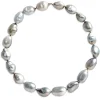 18-Inch Baroque Tahitian Pearl Necklace, 14K White Gold New
