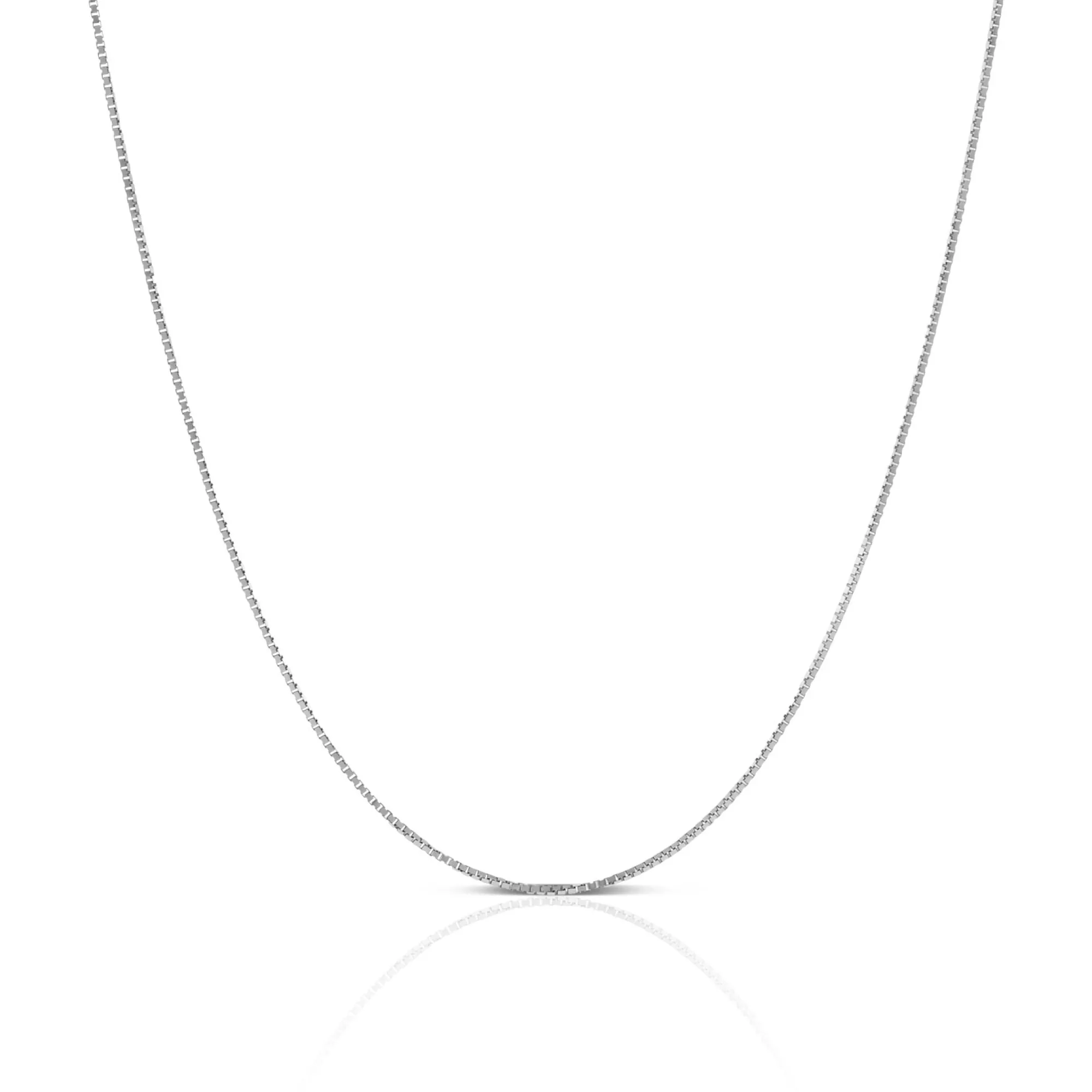 20 Inch Box Chain, 14K White Gold Clearance