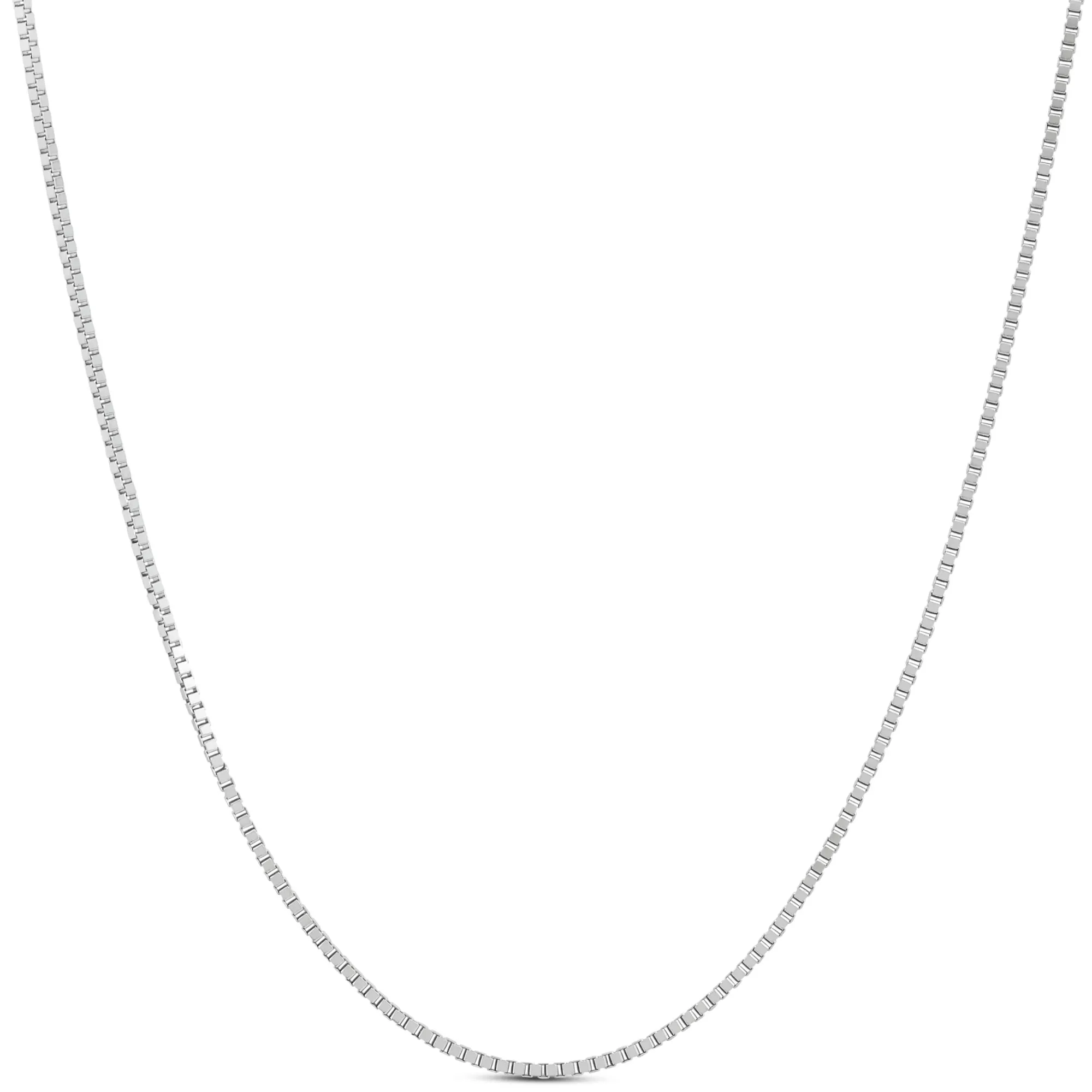 22-Inch Box Chain Necklace, 14K White Gold Discount