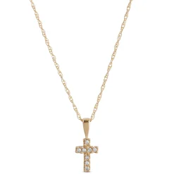 15-Inch Cross Pendant Necklace, 14K Yellow Gold Online