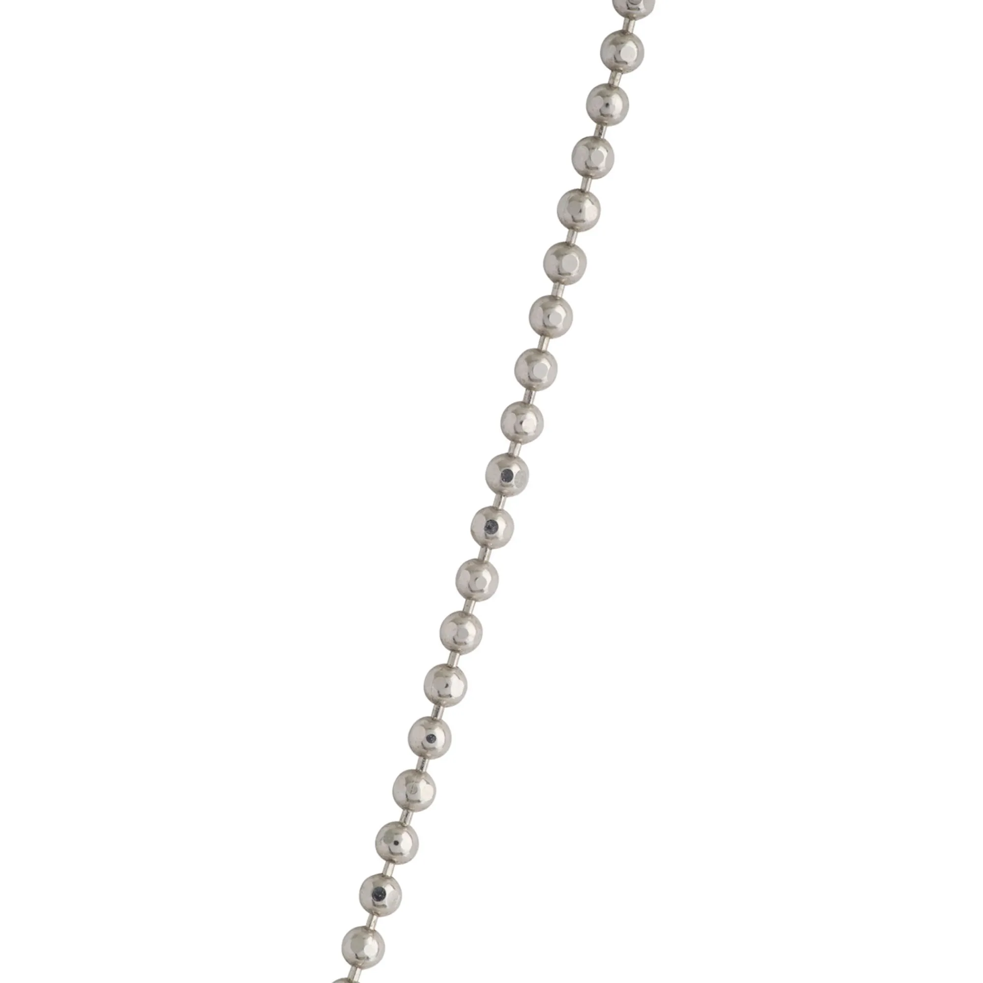 18-Inch Diamond Cut Bead Necklace, 14K White Gold Outlet