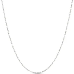 18-Inch Diamond Cut Bead Necklace, 14K White Gold Outlet