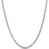 24-Inch Diamond Cut Rope Link Necklace, 14K White Gold Clearance