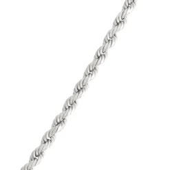 24-Inch Diamond Cut Rope Link Necklace, 14K White Gold Clearance
