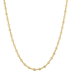 24-Inch Moon Cut Bead Necklace, 14K Yellow Gold Outlet