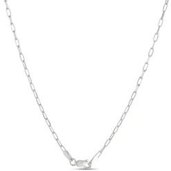 18-Inch Paperclip Chain, 14K White Gold