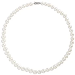 18-Inch Pearl Necklace, 14K White Gold Outlet